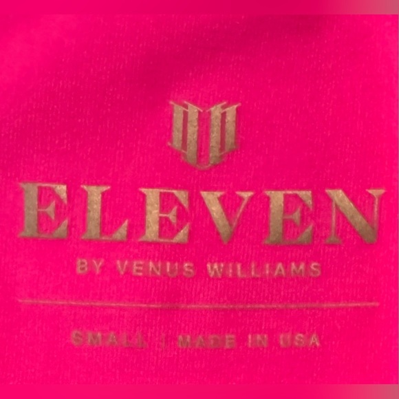 Eleven by Venus Williams Women's Wavy Mesh Inset Short Sleeve Fuschia Shirt Sz S - Picture 3 of 7